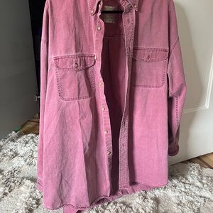 thrifted dusty rose unisex cotton button up